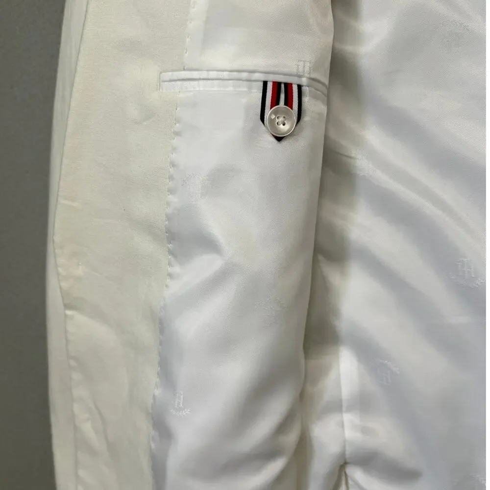 Tommy Hilfiger Men's Modern-Fit 100% Linen Sport Coat white 44L $295